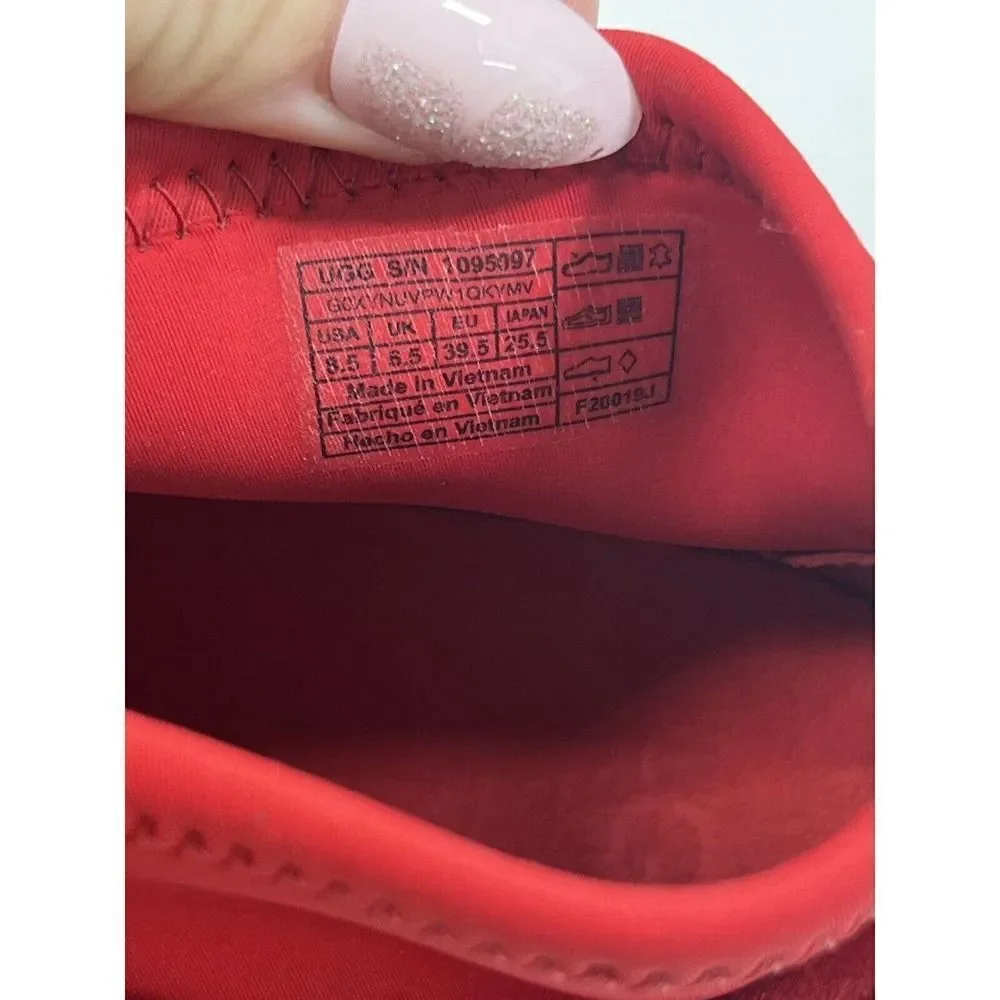 UGG‎ Size 8.5 Sneakers Red White Logo Spell Out Neutra 1095097 Neoprene